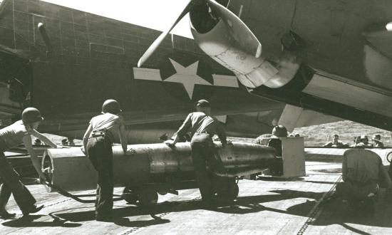 Ordnancemen on board the USS San Jacinto (CVL-30) 