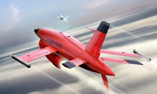 Concept art of a Firebee target drone in flight