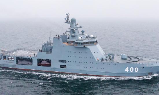 The Russian Arctic patrol ship Ivan Papanin transiting the Danish Straits en route to her homeport of Severomorsk.