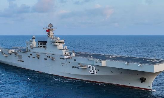 The Hainan is the first Type 075 amphibious assault ship. 