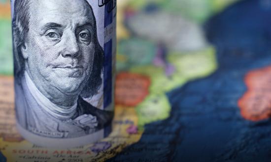 map with $100 bill