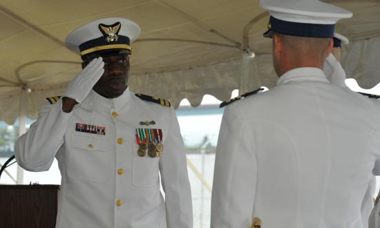 Coast Guard change of command ceremony