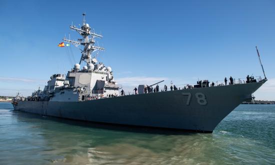 The guided-missile destroyer USS Porter (DDG-78) departs Naval Station Rota, Spain, in late March for its eighth patrol in the U.S. Sixth Fleet area of operations.