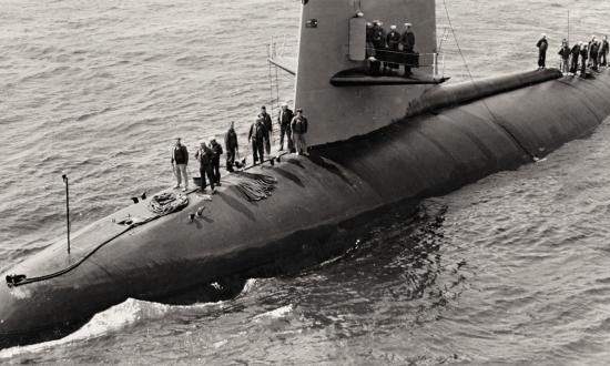 The USS Scorpion, one month before she was lost with all hands in May 1968.