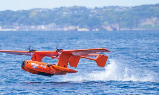 The Space Entertainment Laboratory Hamadori uncrewed seaplane.