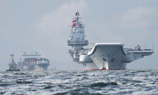 The Chinese aircraft Carrier Liaoning.