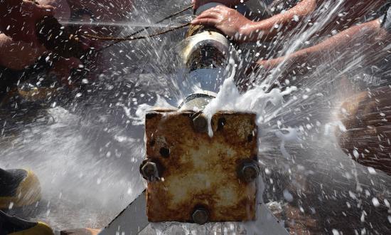 U.S. Coast Guard Academy cadets patch a leaky pipe during damage control training on board the USCGC Eagle (WIX-327) in July 2023 for Swab Summer. Part of being a leader is taking the reins when required and learning from opportunities as they arise, especially from tense situations.