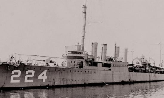 The ship that served under two flags: A pre–World War II view of the USS Stewart.
