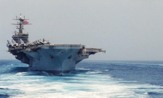 USS Nimitz (CVN-68) during battle group exercises, July, 1993.