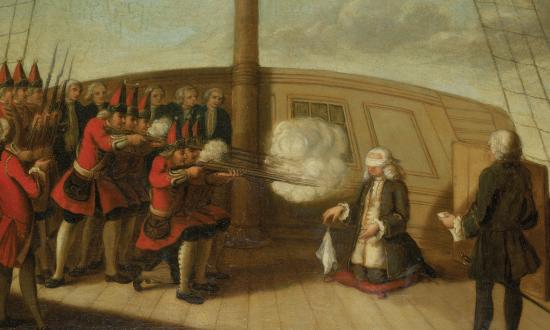 Painting of "The Execution of Admiral Byng, 14 March 1757"