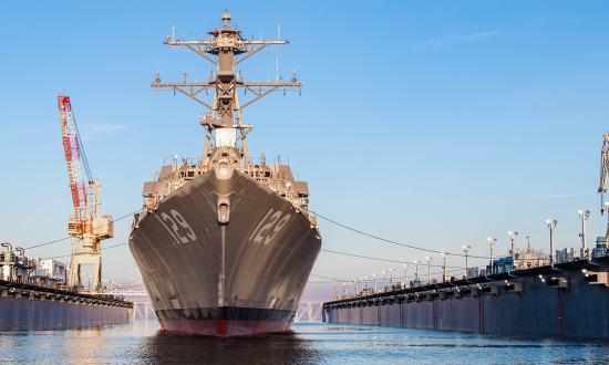 HII DDG 129 Launch on March 25, 2025 – Drydock