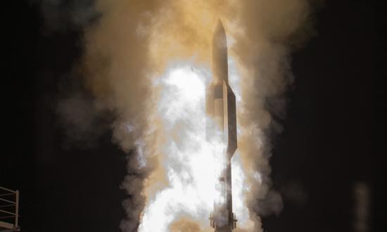 A Standard Missile-6 (SM-6) guided missile being launched from the USS John Paul Jones (DDG-53)