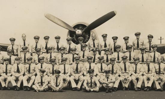A group photograph of Fighting Squadron 18 in Hawaii, May 1944. 