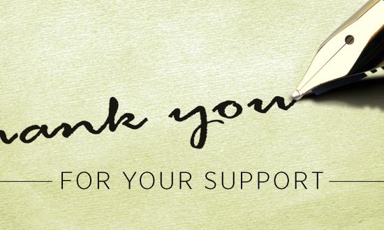 Foundation Hero image - thank you written by fountain pen 