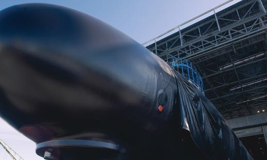 The PCU New Jersey (SSN-796) is rolled out for her launch in April 2022.