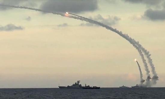 Russian Caspian Flotilla launches Kalibr-NK cruise missiles