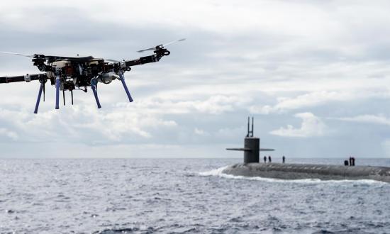 submarine and drone