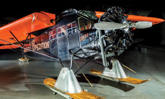 Stars and Stripes, on display at the Steven F. Udvar-Hazy Center near Dulles International Airport, shows its wing-folding capability.