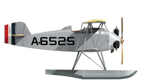 Right profile drawing of a Martin MS-1 scouting seaplane.