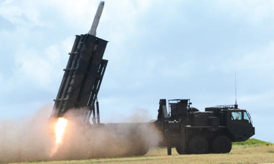 Members of the Japan Ground Self-Defense Force (JGSDF) firing a surface-to-ship missile from Pacific Missile Range Facility Barking Sands