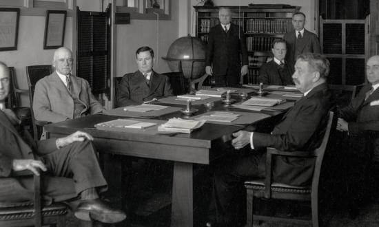 The General Board (shown here in 1932) was part of an interwar learning campaign, which also included the Chief of Naval Operations, naval intelligence, the Naval War College, and fleet commanders.