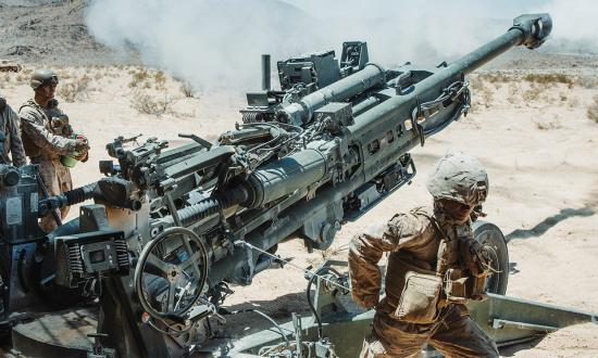 Marines fire an M777 howitzer during Service Level Training Exercise 4-25. Towed artillery, while still vital to Marine Corps operations, is not well suited to the Indo-Pacific.