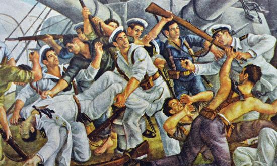 20 July 1936: As the Nationalist uprising boils over and sparks the Spanish Civil War, pro-Republican sailors seize the reserve battleship España, moored at El Ferrol, in what will prove to be a temporary victory. Naval factors will play a key role in the fighting that ensues for the next three years, generating a number of historical firsts that presage the world war to follow.