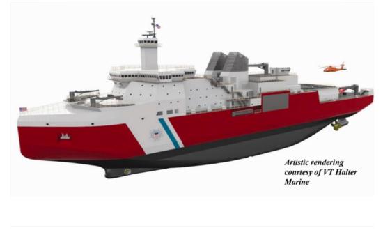 An artistic rendering of the Coast Guard polar security cutter. 