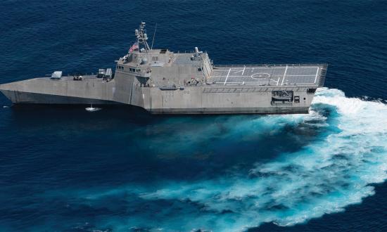 Independence-variant littoral combat ship USS Jackson (LCS-6) transits the South China Sea.