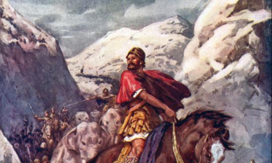 Illustration of Hannibal Crossing the Alps