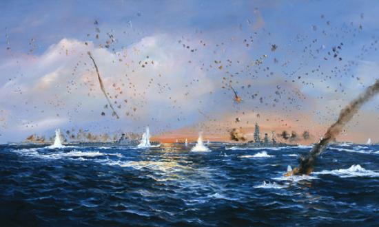 “Battle of the Philippine Sea, Evening” by John Hamilton/Navy Art Collection, Na