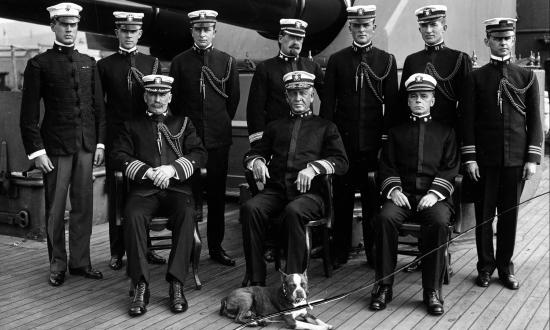 Fleet Commander-in-Chief Uriel Sebree and his staff on board the Tennessee