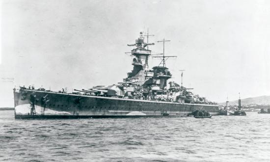 The German pocket battleship Admiral Graf Spee at anchor in Montevideo Harbor, Uruguay, after the Battle of the River Plate and before her scuttling.