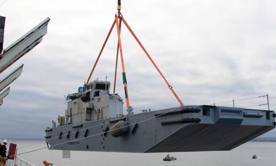 crane lift on the USNS Dahl (T-AKR-312)