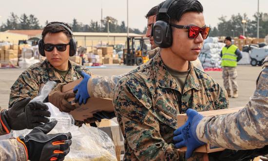 During February 2022 humanitarian aid/disaster relief (HA/DR) operations in Turkey, 2d MEB staff members arrived in Naples and immediately integrated into the Naval Forces Europe HA/DR battle rhythm, and some members deployed to Incirlik with the commanding general to provide additional capacity as required.