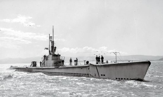 USS Flying Fish (SS-229) off Mare Island, California, in 1945