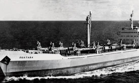 The Soviet ship Poltava en route to Cuba in September 1962. 