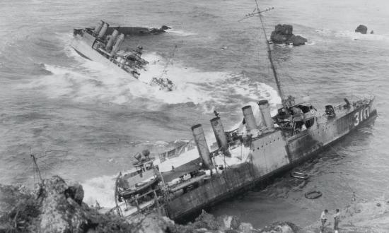 Ships of Destroyer Squadron 11 lost on the rocks at Honda Point in 1923
