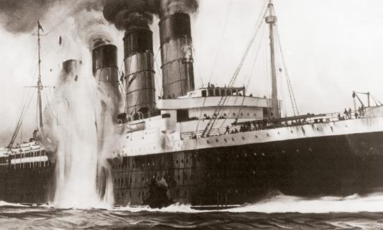 On 7 May 1915, the British ocean liner RMS Lusitania, traveling from New York to Liverpool, was sunk by a German U-boat off the coast of Ireland. 