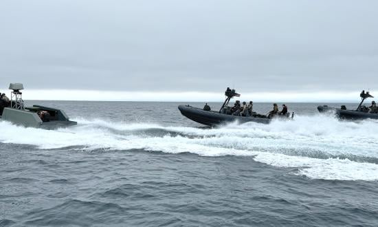 An Australian-designed Whiskey Bravo boat and two former Naval Special Warfare 11-meter rigid-hull inflatable boats that have been acquired by the 1st Light Armored Reconnaissance Battalion. The Whiskey Bravo is an experimental craft acquired by the Defense Innovation Unit and Marine Corps Warfighting Lab. It is being used to help refine requirements for what might eventually become an RFP and program of record. But, for now, it is one-of-a-kind.