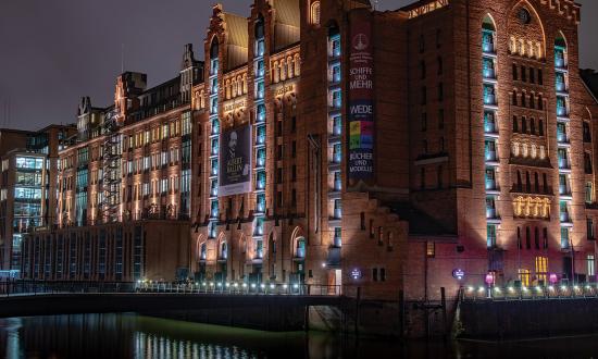 The International Maritime Museum in Hamburg, Germany, highlights the city’s importance as a trading hub and boasts a large miniature and model ship collection. 