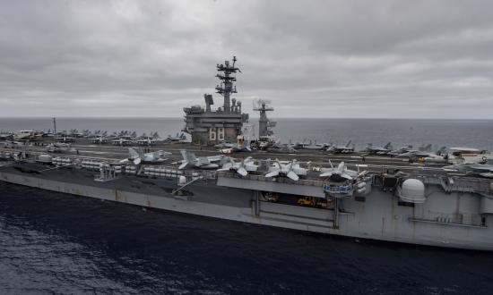 The USS Nimitz (CVN-68) transits the Pacific Ocean last month.