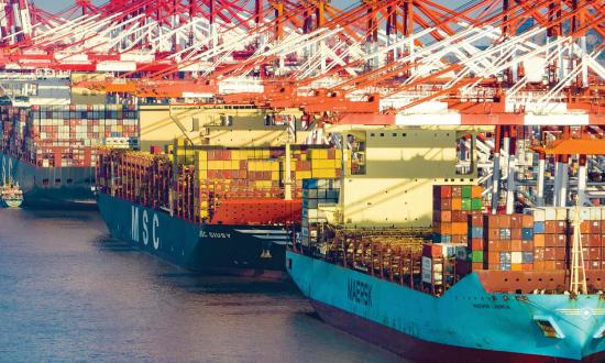 The Yangshan Port in Shanghai, China. Despite an anticipated post-COVID-19 recovery, every facet of global shipping came under severe stress in 2023 from natural causes, rising geopolitical volatility, and regional instability.