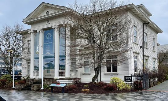 The Puget Sound Navy Museum is located in a handsome two-story building outside the Puget Sound Naval Shipyard, where the  Navy has built and repaired ships  since 1891.