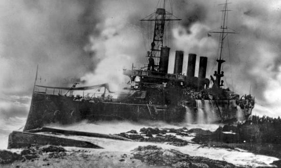 USS Memphis wrecked on the rocks at Santo Domingo