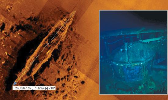 Found: the remains of the Japanese carriers Akagi and Kaga (inset).