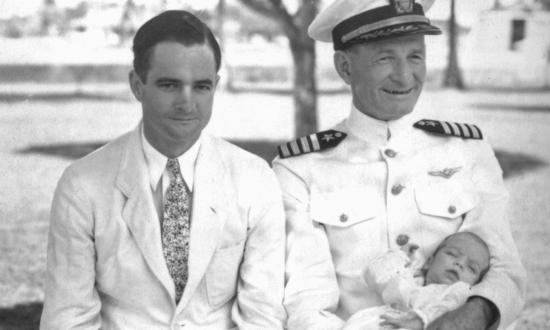 Admiral John Sidney McCainSr. (right), Admiral John Sidney McCain Jr. (left), and the future Senator John McCain (in his grandfather’s arms).