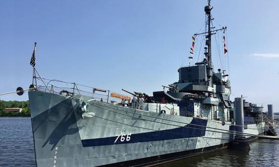 The museum ship Slater, veteran of World War II and the Cold War Hellenic Navy, left her moorings for a shipyard sojourn this summer.