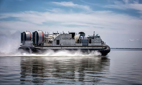 The Navy took delivery of its first two new air cushion ship-to-shore connectors in September, including the LCAC-101 shown. Textron will build at least 12 of the craft, with the Navy planning eventually to purchase 73.