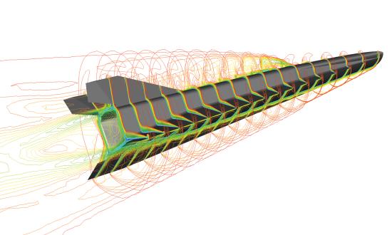 Passing the speed of sound compresses air flowing over an airfoil, creating a shockwave—the “sonic boom.” Waveriders use the shockwave to increase their lift, essentially surfing on a wave of pressurized air.